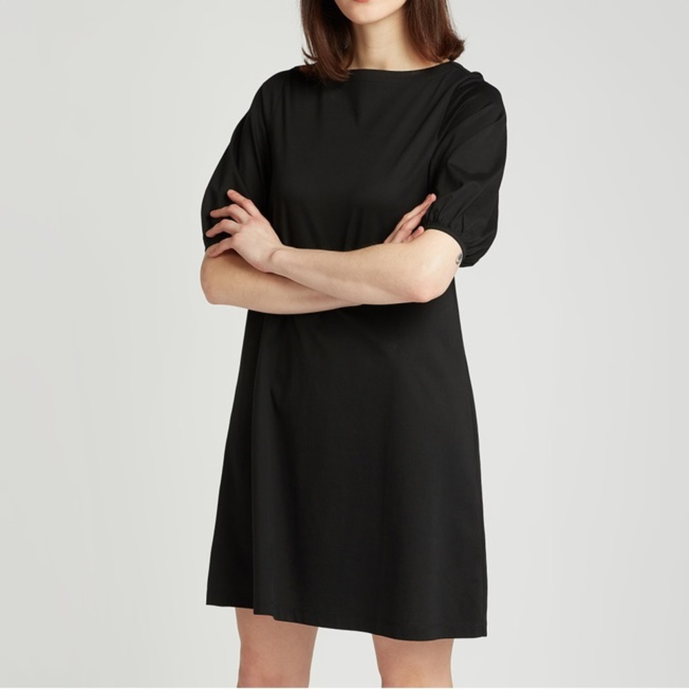 PORTS Black Boatneck Half Sleeve Shift Dress Size L